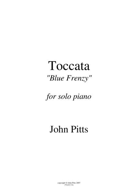 Blue Frenzy Toccata For Solo Piano Sheet Music