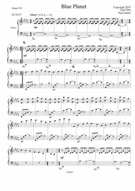 Free Sheet Music Blue Planet 3 0