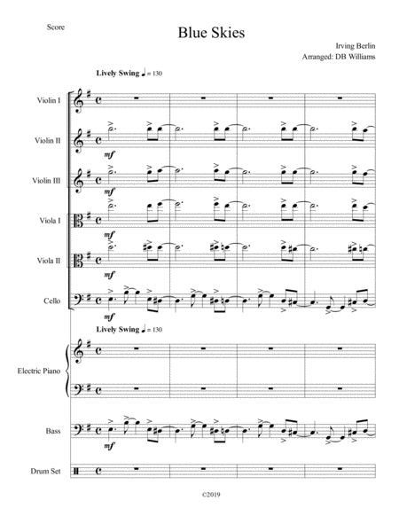 Free Sheet Music Blue Skies String Sextet