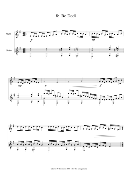 Bo Dodi Come My Beloved For Flute And Guitar Sheet Music