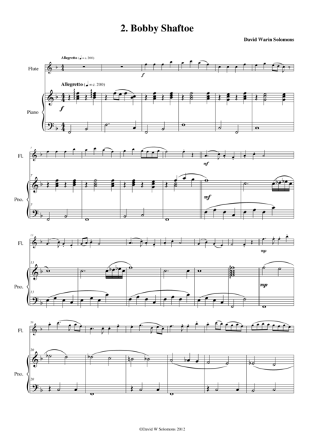 Free Sheet Music Bobby Shaftoe Flute And Piano