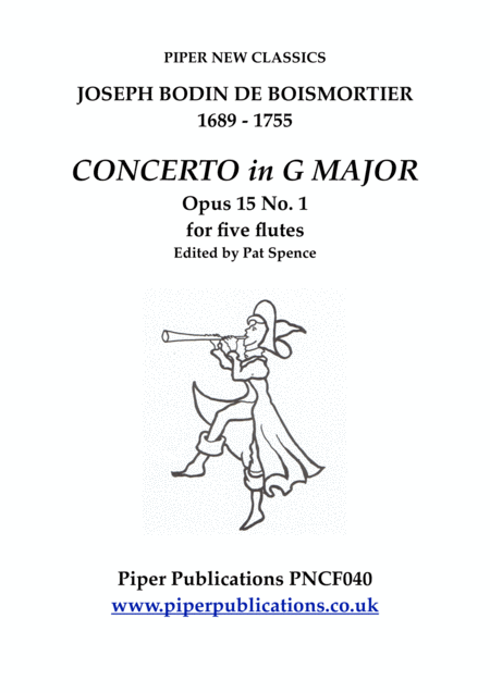 Boismortier Concerto In G Major For 5 Flutes Sheet Music