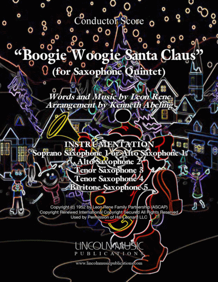 Free Sheet Music Boogie Woogie Santa Claus For Saxophone Quintet Sattb Or Aattb