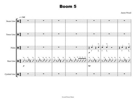 Boom 5 Drumline Cadence Sheet Music