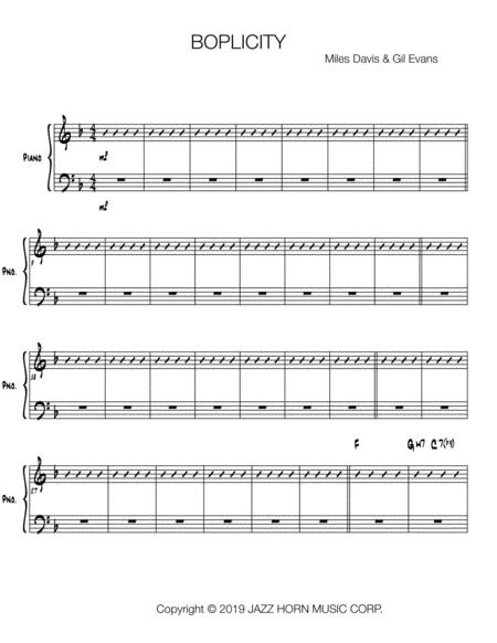 Boplicity Piano Sheet Music