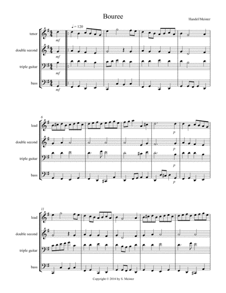 Bouree For Steel Band Sheet Music