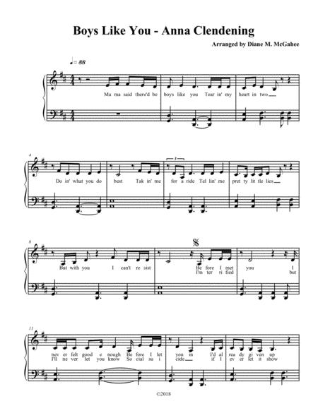 Free Sheet Music Boys Like You