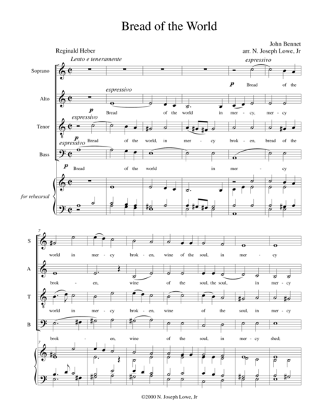 Bread Of The World In Mercy Broken Sheet Music