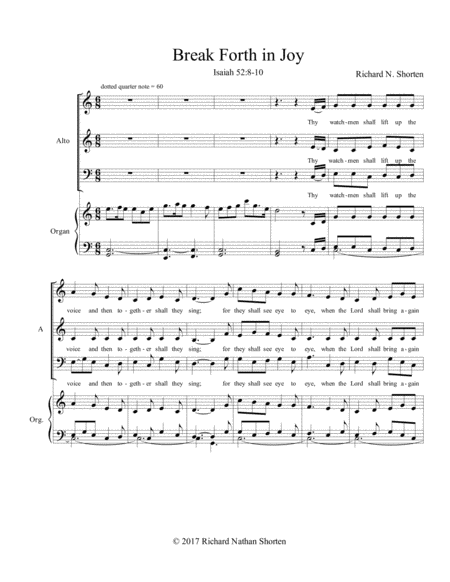 Break Forth In Joy Sheet Music