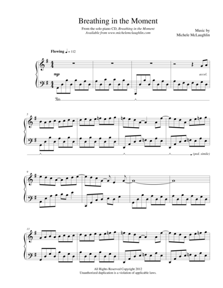 Free Sheet Music Breathing In The Moment