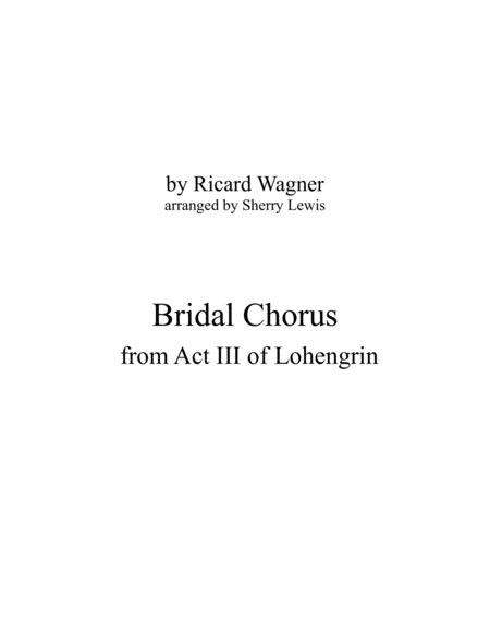 Bridal Chorus Solo Violin For Violin Solo Sheet Music