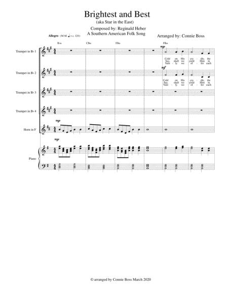 Free Sheet Music Brightest And Best Brass 4 Trumpets And 1 French Horn