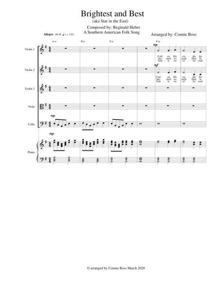 Free Sheet Music Brightest And Best Strings And Piano