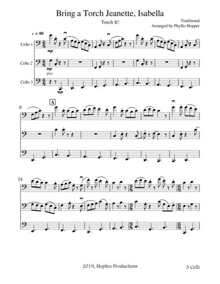 Bring A Torch Cello Trio Sheet Music