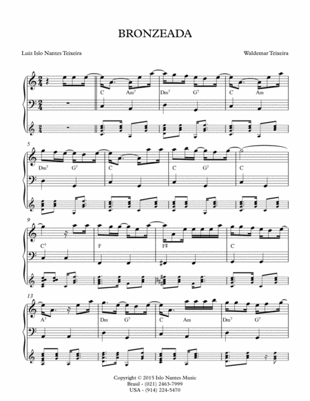 Bronzeada Sheet Music