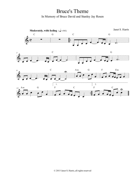 Free Sheet Music Bruces Theme