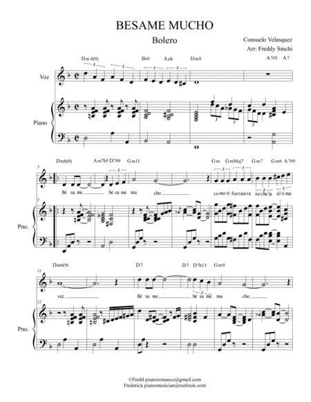 Free Sheet Music Bsame Mucho Partitura