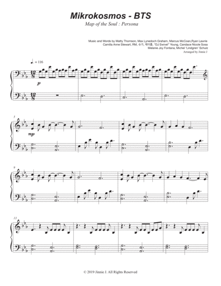 Bts Mikrokosmos For Piano Solo Early Intermediate Level Sheet Music