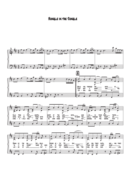 Free Sheet Music Bungle In The Jungle