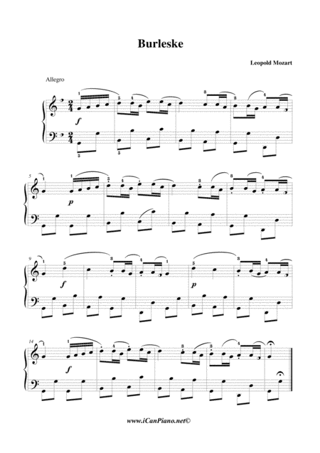 Burleske L Mozart Icanpiano Style Sheet Music