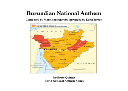 Burundian National Anthem Burundi Bwacu Our Burundi For Brass Quintet Sheet Music