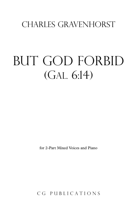 But God Forbid Gal 6 14 Sheet Music