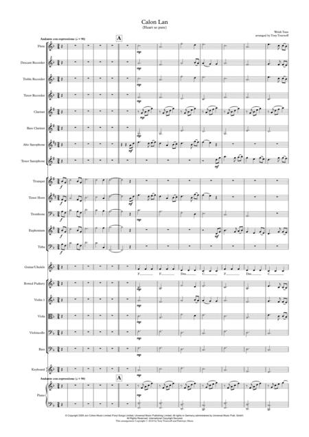 Calon Lan Mixed Ensemble Sheet Music