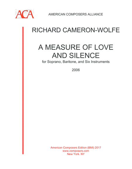 Cameron Wolfe A Measure Of Love And Silence Sheet Music