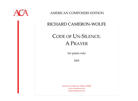 Free Sheet Music Cameron Wolfe Code Of Unsilence A Prayer