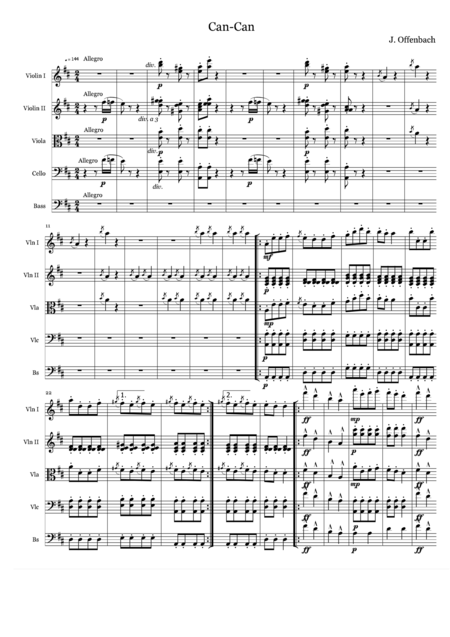 Can Can For String Orchestra Sheet Music