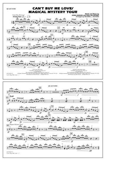 Free Sheet Music Cant Buy Me Love Magical Mystery Tour Arr Richard L Saucedo Quad Toms