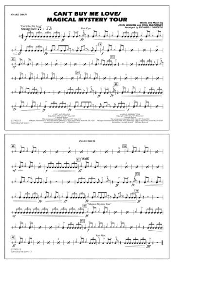 Free Sheet Music Cant Buy Me Love Magical Mystery Tour Arr Richard L Saucedo Snare Drum