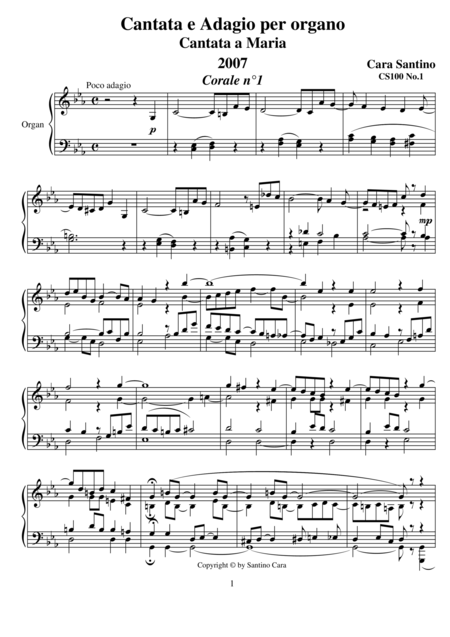 Cantata And Adagio For Organ 100 Sheet Music