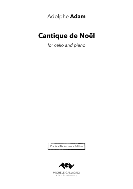 Free Sheet Music Cantique De Nol For Cello And Piano