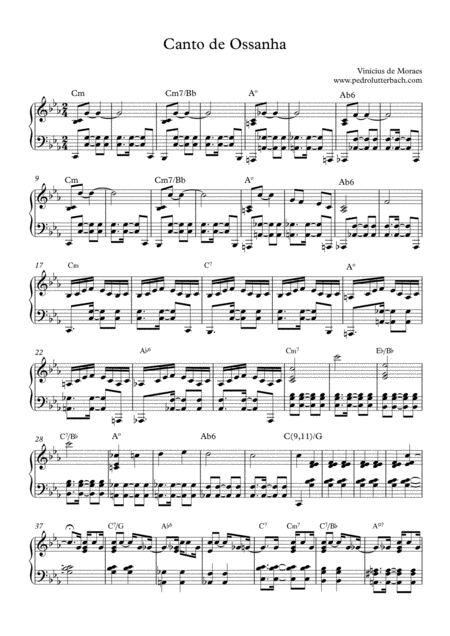 Free Sheet Music Canto De Ossanha