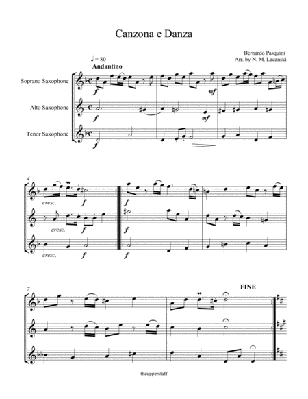 Free Sheet Music Canzona E Danza