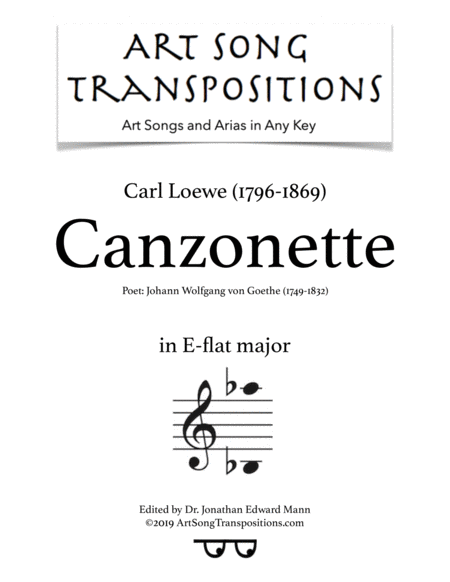 Canzonette Transposed To E Flat Major Sheet Music