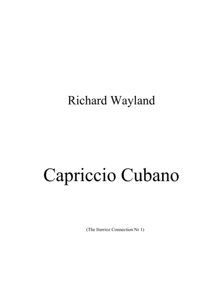 Capriccio Cubano The Iturrioz Connection Nr 1 Sheet Music