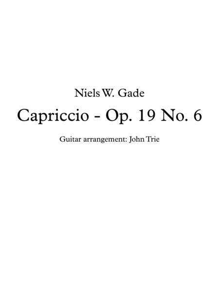 Free Sheet Music Capriccio Op 19 No 6 Tab