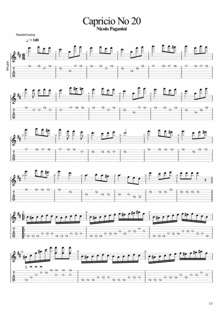 Capricio No 20 Sheet Music