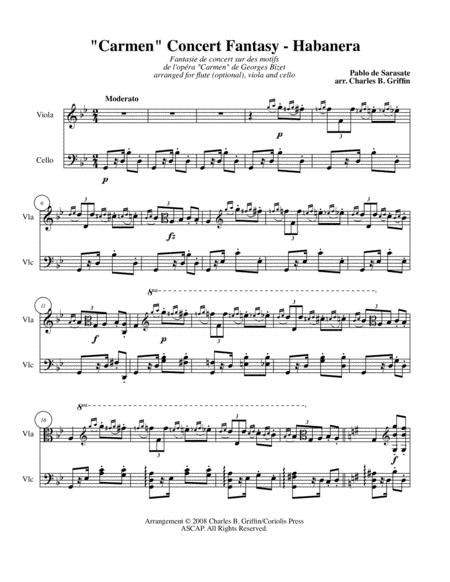 Carmen Concert Fantasy Habanera Sheet Music