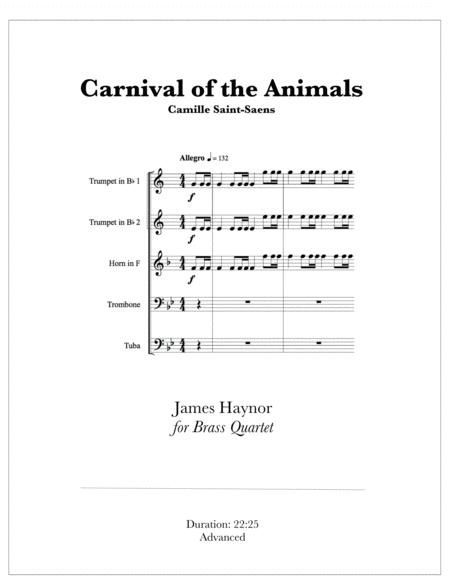 Carnival Of The Animals For Brass Quintet Sheet Music