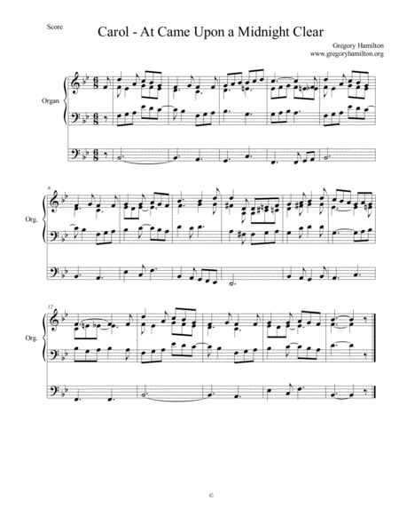 Free Sheet Music Carol It Came Upon A Midnight Clear