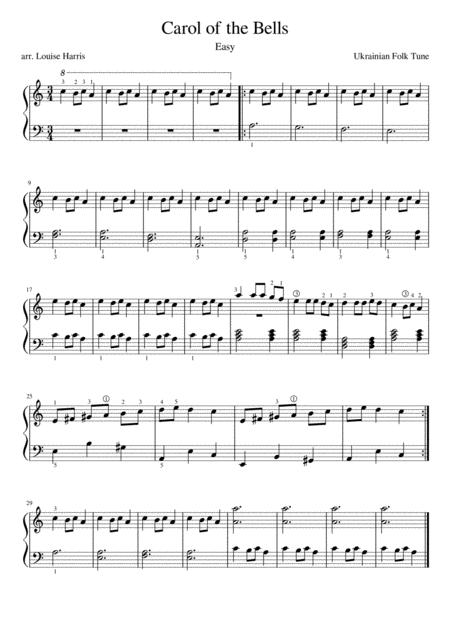 Carol Of The Bells Easy Piano Solo Grade 1 Sheet Music