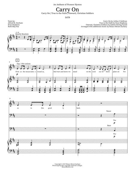 Free Sheet Music Carry On An Anthem Of Pioneer Songs