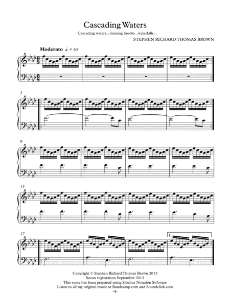 Cascading Waters Sheet Music