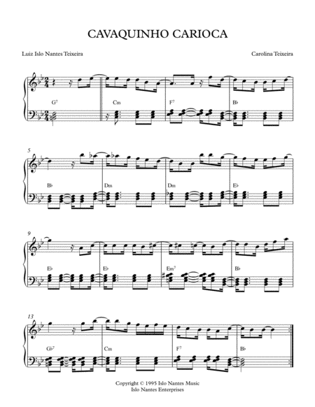 Free Sheet Music Cavaquinho Carioca