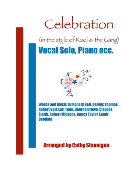 Celebration In The Style Of Kool The Gang Vocal Solo Piano Accompaniment Sheet Music
