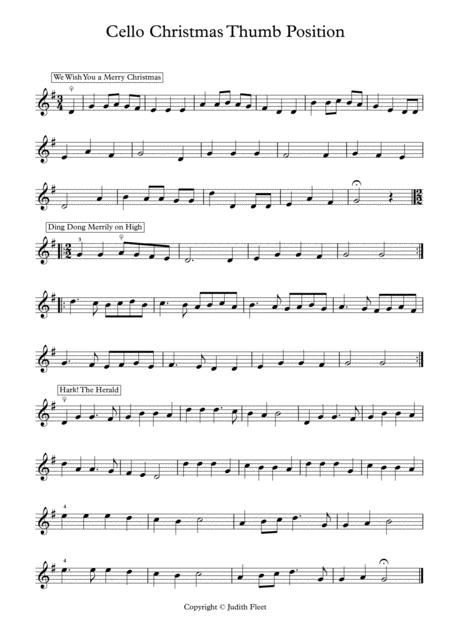 Cello Christmas Thumb Position Sheet Music