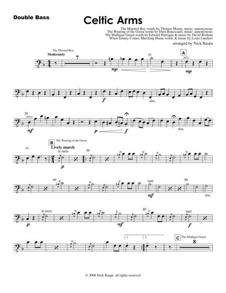 Celtic Arms Double Bass Part Sheet Music